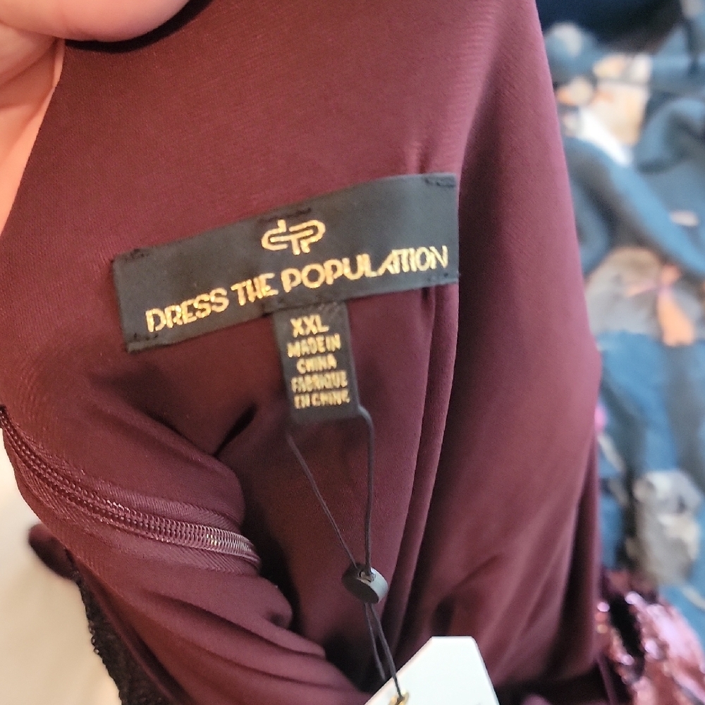 Dress the Population Deep Burgundy Dress - Picture 4 of 4